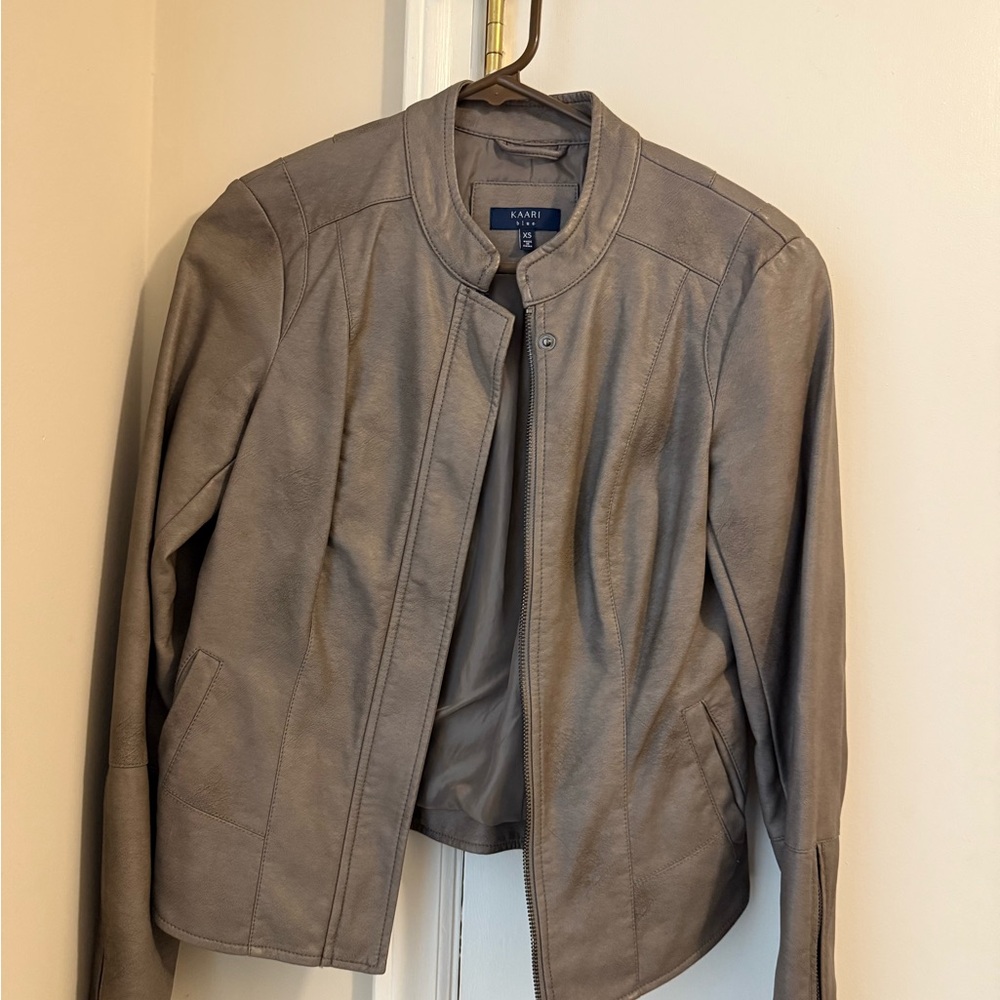 Kaari Gray Leather Jacket